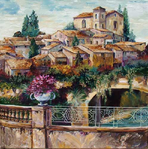 Portofino,  boats,  Mediterranean waterfront,  Italian,  original painting